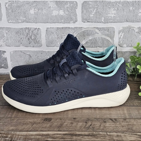 Crocs LiteRide Pacer Sneakers Womens 11 Navy Lightweight Comfort Shoes 205234 - Picture 2 of 10